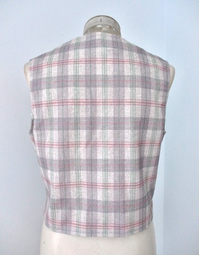 De Colección Años 70 Mod Gris Rojo Verde A Cuadros 2 Piezas Chaleco Pierna Ancha Cintura Alta Pantalón Traje 14 - Imagen 7 de 9
