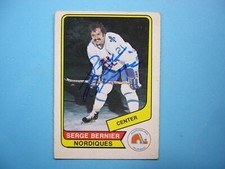 1976/77 O-PEE-CHEE WHA HOCKEY CARD #109 SERGE BERNIER VG+ AUTO AUTOGRAPH OPC
