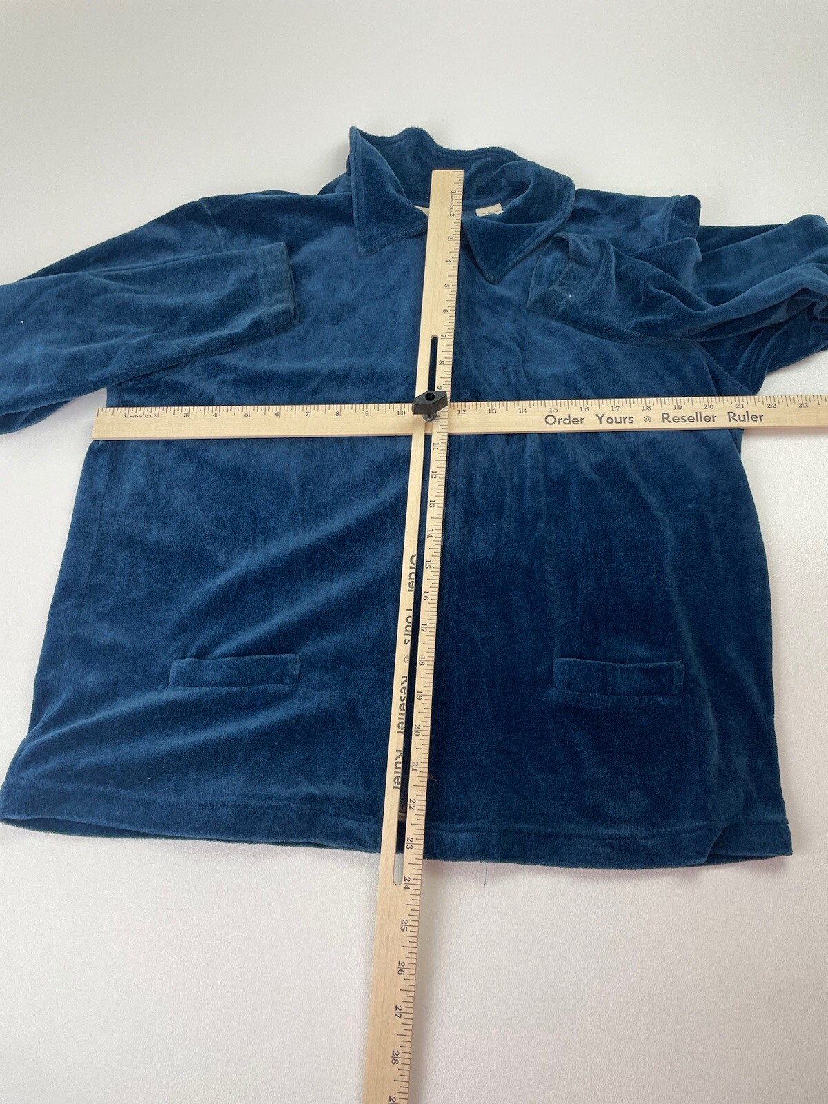 BECHAMEL SOLID BLUE. COLLARED ZIP FRONT LONG SLEE… - image 4