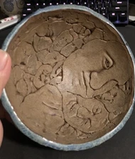 Contemporary Art Squished Faces Sculptural Bowl Post Modern Ceramics