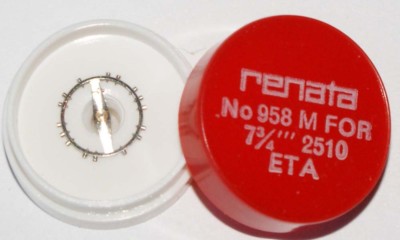 BALANCE COMPLETE WITH BALANCE SHAFT AND SPIRAL FOR ETA CAL. 2510 NON INCA ~NOS~