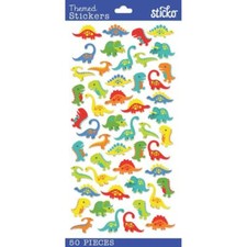 Scrapbooking Crafts Stickers Sticko Dinosaurs Mini Colorful T-Rex Brontosaurus