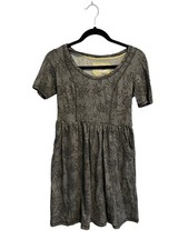 Anthropologie SATURDAY SUNDAY Womens JACQUARD DAY Dress Scoop Neck Gray XS