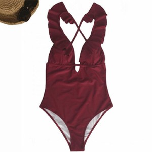 ruffle halter top swimsuit