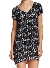 Love...Ady 163278 Women's Cutout Back Shift Dress Gray/Black/White Sz. Medium