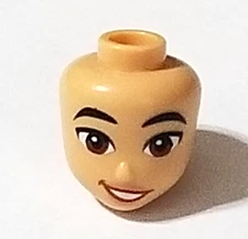 LEGO Friends Head with Brown Eyes with Smirk Smile
