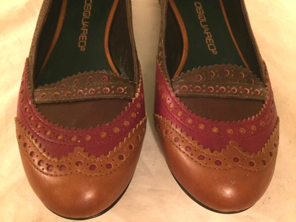 DSQUARED Mujer Zapatos Mocasines MARRÓN Multi Talla 37.5 US 7.5 Foto 2 de 4