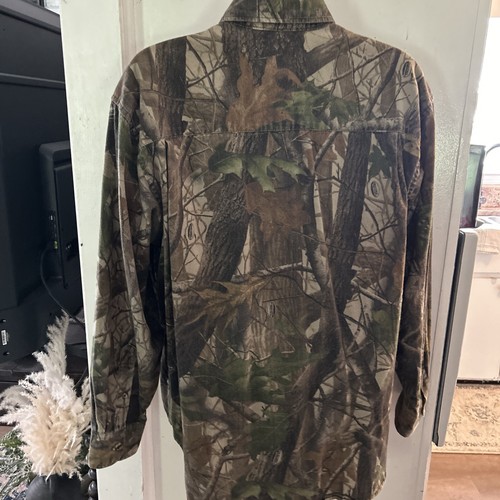 Vintage Duxbax Camo Button Up Realtree Hardwood Large Regular Heavy Long Sleeve - Picture 3 of 4