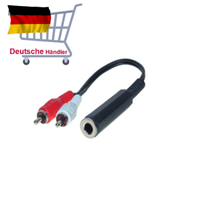 Klinke Cinch Kabel-Klinkenbuchse 3-Pol. 6,3Mm Auf 2 Cinchstecker, 0,2M