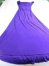 NIGHTWAY DARK PURPLE CASCADING GODDESS STYLE MAXI EVENING BALL GOWN DRESS UK 16