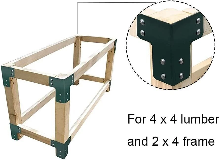 Kit de suporte de bancada resistente 8 peças (4x4, 5mm de espessura, verde): ângulo de 90° - Imagem 3 de 4