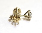 New GIA 14k yellow gold 1.13ct VS2 J K round diamond Martini stud earrings — photo 10