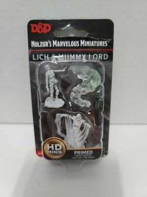 D&D Nolzur's Marvelous Miniatures Lich & Mummy Lord Primed & Paint Ready Wizkids