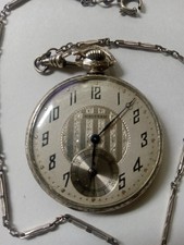 1924 Waltham 12s Pocket Watch & Fob Chain 14k Gold Filled Grade 1235 17 Jewels
