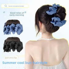 Hair Bun Fluffy Realistic Look Updo Synthetic Womens Claw Clip Updo Extensions