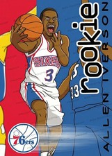 Allen Iverson 1996-97 Bart's Ballers Rookie Custom Trading Card - Philly 76ers. rookie card picture