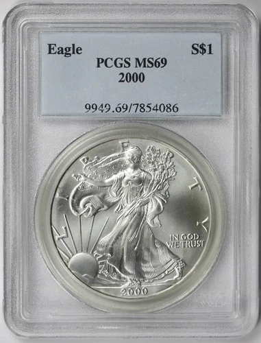 2000 American Silver Eagle $1 MS 69 PCGS