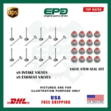 FOR BMW N47 INTAKE & EXHAUST VALVES WITH VALVE STEM SEALS N47D20 2.0L DIESEL NEW