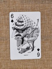 Yasser Arafat 1973 Cartoon by Alfonso Lucky Poker Card Satire