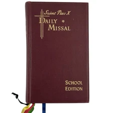 1956 Saint Pius X Daily Missal School Edition Catholic Book Publishing Company