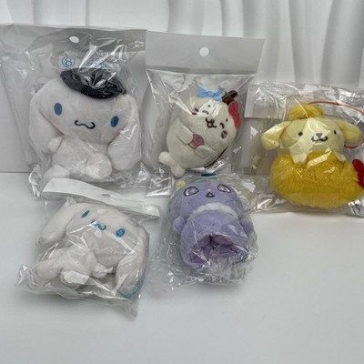 Sanrio Character Plush Lot Of 5 Cinnamoroll, Hachiware, Kuromi Pompompurin B