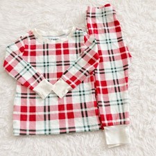 Old Navy Toddler Plaid Pajama Set Red Green Holiday Sleepwear 18-24M