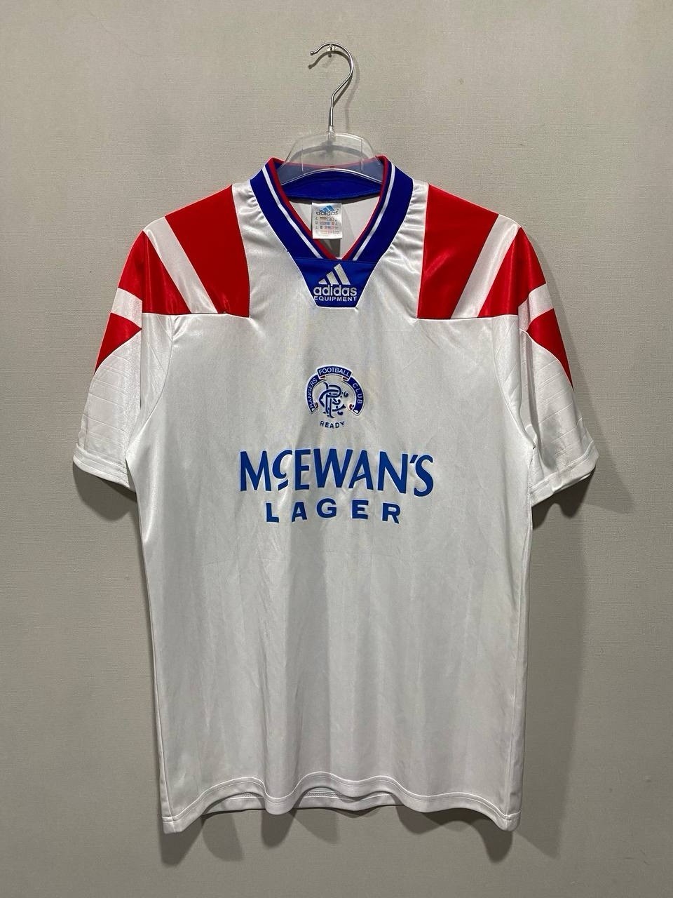 GLASGOW RANGERS 1992 1994 HOME FOOTBAL SHIRT SOCCER JERSEY ADIDAS Size XL