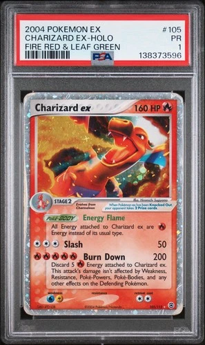 2004 POKEMON EX FIRE RED & LEAF GREEN #105 CHARIZARD EX-HOLO PSA 1