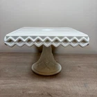 Vintage Milk Glass Monterey Plate Pedestal Cake Stand
