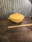 Fiesta Ware Covered Casserole Pedistal Base Serving Dish Yellow Vintage