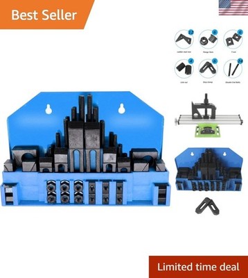 R 58pc Hold Down Clamp Clamping Set Kit Bridgeport Mill 7/16'' Slot 3/8'' Stud