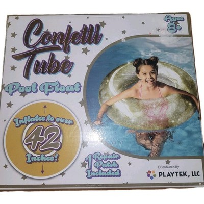 Confetti Tube Pool Float Inflatable To Over 42'' w/ Repair Patch