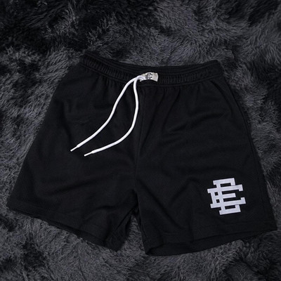 Eric Emmanuel Men's Black and White Logo Shorts Size M