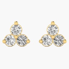 0.39 CT Round E VS1 Lab Created Diamond 14kt Yellow Gold Stud Earrings