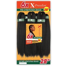 Sensationnel X-Pression Pre-Stretched Braid - 6X STRAIGHT 28"