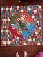 Large Colorful Handmade Patchwork Quilt With Safari Animals Appliqu  Panel