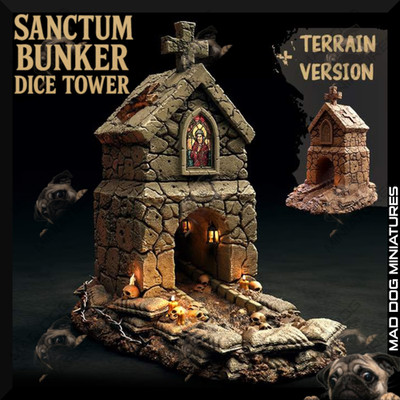 Sanctum Bunker Würfelturm/Gelände Grabenkreuzzug Tischplatte Wargaming
