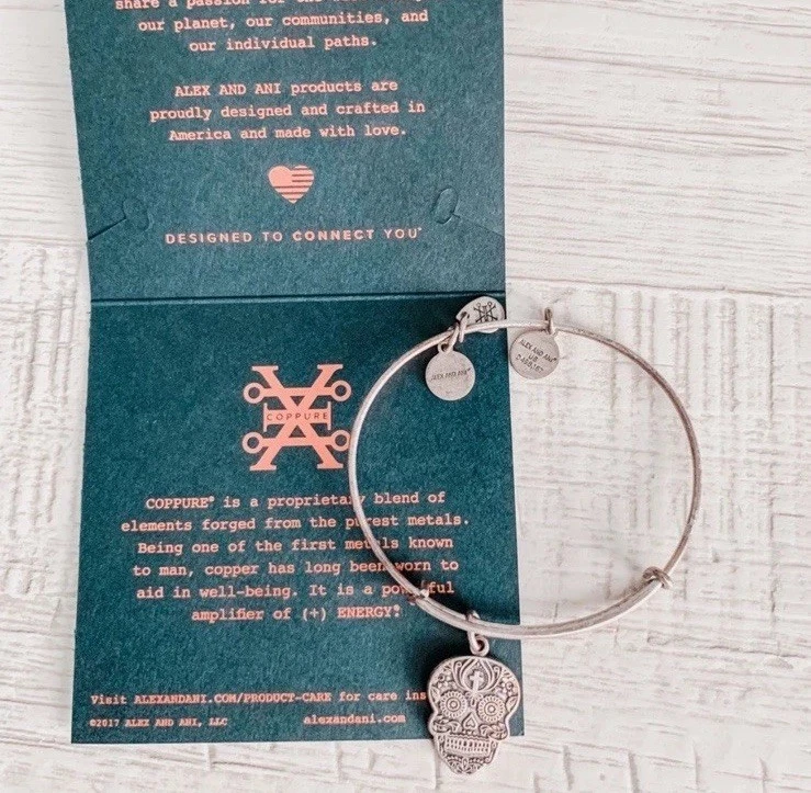 Brazalete Brazalete Plata Alex & Ani Calavera Charm Foto 4 de 4