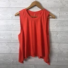 Free People Movement Women's Medium Tempo Tank Top Orange Workout Side Slit