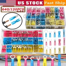 640Pcs Waterproof Automotive Marine Electrical Heat Shrink Wire Connectors Kit