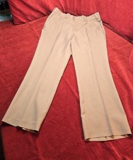 Vintage 70s Flare Pants Mens 38 Kings Road PermaPress Double Knit Poly Brown