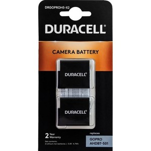 2 Batterie GoPro Hero 5 6 7 8 DURACELL Ricaricabile DRGOPROH5x2 per Action Cam