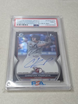2023 Bowman Chrome Draft Black Christian Knapczyk # CDA-CKN /75 PSA 9 Guardians