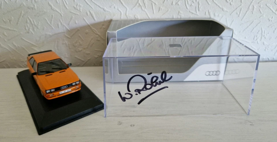 Audi Quattro 1980 Audi Tradition 2013 W.Röhrl Org.Signiert Minichamps 1:43 OVP - Bild 3 von 4