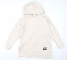 Womens UK Size L Stay Here Beige Pullover Hoodie