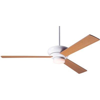 Modern Fan Company Altus Gloss White 52'' Ceiling Fan with Maple Blades