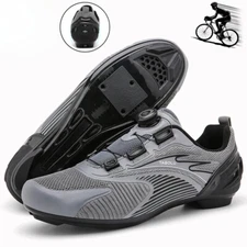 Professional Men's Cycling Shoes Road Bike Breathable Mesh Self-Locking Sneaker