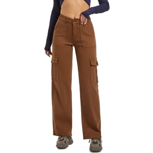Blue Flower Pocket Plus Size Wide Leg Pants For Women Jeans - Picture 9 of 24