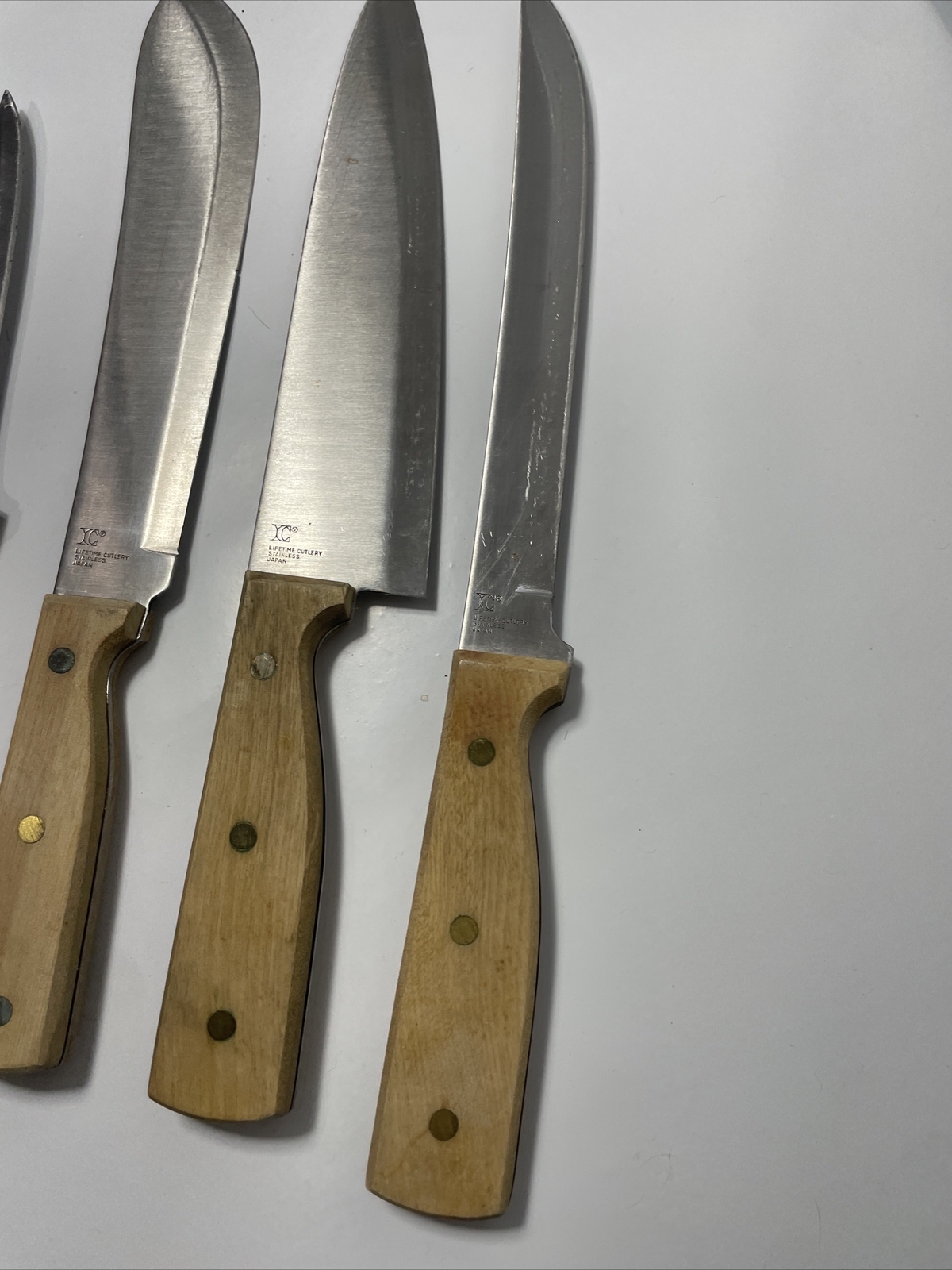 5 Vintage Old Homestead Lifetime Cutlery Japan Knife Set butcher paring