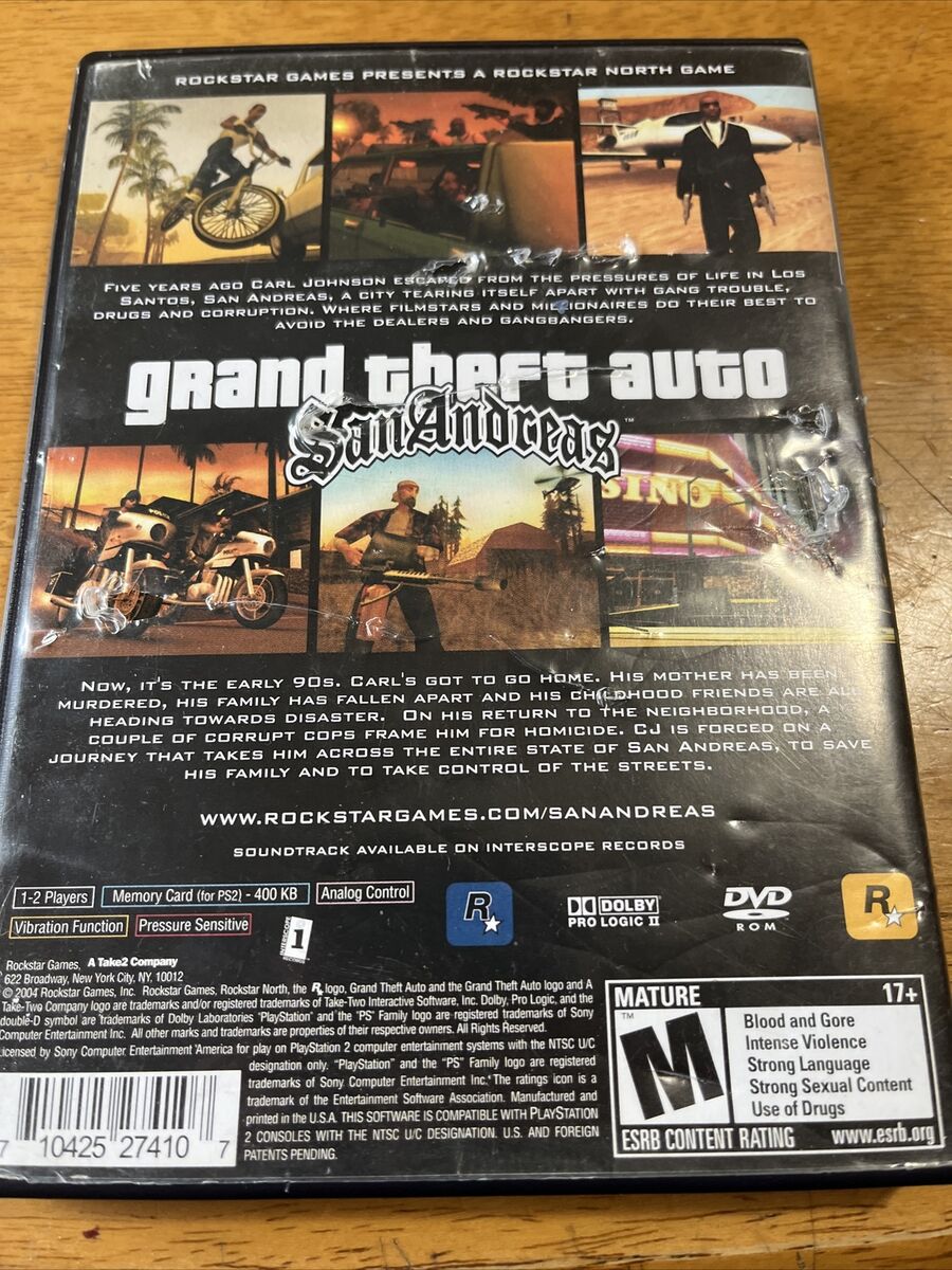 Grand Theft Auto: San Andreas AO Version (Sony PlayStation 2, 2004)